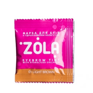 Фарба для брів із колагеном ZOLA Eyebrow Tint With Collagen 01 Light brown у саші+окислювач, 5 мл, Об`єм: 5 мл, Колір: 01 Light brown
