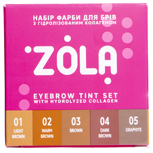Набір фарб для брів з колагеном у саші ZOLA Eyebrow Tint With Collagen 5x5 мл