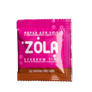 Фарба для брів із колагеном ZOLA Eyebrow Tint With Collagen 02 Warm Brown у саші+окислювач, 5 мл, Об`єм: 5 мл, Колір: 02 Warm brown