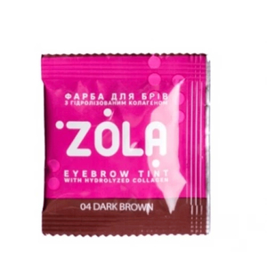 Фарба для брів із колагеном ZOLA Eyebrow Tint With Collagen 04 Dark Brown у саші+окислювач, 5 мл, Об`єм: 5 мл, Колір: 04 Dark brown