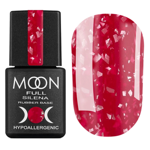 MOON FULL Potal Rubber Base Silena №2038 (красно-ягодный с серебристой поталью), 8 мл, Цвет: 2038