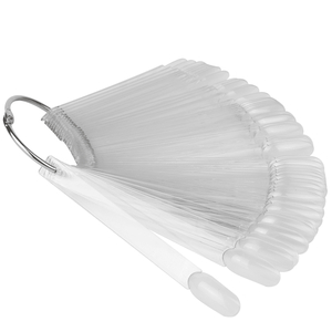 Типсы на кольце прозрачные, миндальная форма, 50 шт, Цвет: Прозрачные