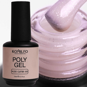 Komilfo PolyGel 005 Nude Glitter, 15 мл (з шиммером), Об`єм: 15 мл, Колір: Nude Glitter