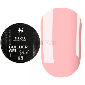 Гель для нарощування Saga Professional Builder Gel Veil №11 (пастельно-рожевий), 30 мл, Об`єм: 30 мл, Колір: 11