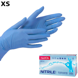 Перчатки нитриловые MediOk Blue 100 шт, XS, Размер: XS