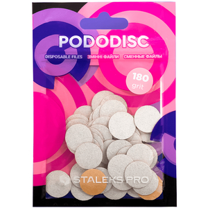 Змінні файли білі для педикюрного диска 180 грит STALEKS PRO PODODISC S 50 шт PDF-15-180w, Вид: Змінні файли, Диаметр: 15 мм, Абразивність: 180
