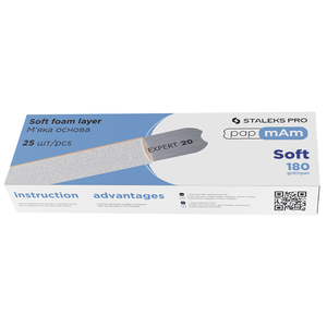 Змінні файли білі м'які papmAm 180 грит STALEKS PRO EXPERT 20 25 шт DFCE-20-180/25w, Абразивність: 180 грит