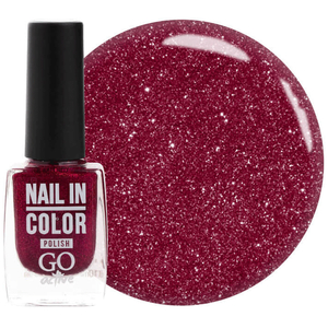 Лак для нігтів Nail Polish GO ACTIVE 008 (ягідно-бордовий з шиммером), 10 мл, Колір: 008
