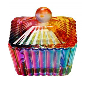 Стаканчик для мономера радужный с крышкой, стеклянный, №002, Цвет: 002
