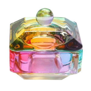 Стаканчик для мономера радужный с крышкой, стеклянный, №004, Цвет: 004
