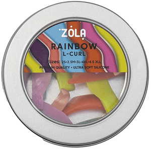 Валики для ламінування ZOLA Rainbow L-Curl (2S, 2.5M, 3L, 4XL, 4.5XLL), Колір: Rainbow L-Curl