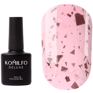 Komilfo Glassy Base GB007 (персиково-рожевий з пластівцями), 8 мл, Колір: 007