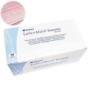 Маска медицинская трехслойная Medicom SAFE+MASK Economy (Pink), 50 шт, Количество: 50 шт, Цвет: Pink