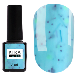 Kira Nails Lollypop Base №006 (блакитний з різнокольоровими пластівцями), 6 мл, Колір: 006