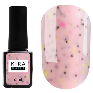 Kira Nails Lollypop Base №004 (розовый с разноцветными хлопьями), 6 мл, Цвет: 004
