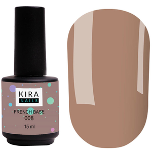 Kira Nails French Base 008 (теплый светло-коричневый), 15 мл, Объем: 15 мл, Цвет: 008
