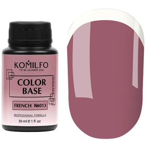 База Komilfo Color Base French 013 (рожевий пудровий), 30 мл (без пензлика), Об`єм: 30 мл бочонок
, Колір: 013