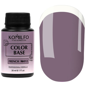 База Komilfo Color Base French 012 (чорний фіолетовий), 30 мл (без пензлика), Об`єм: 30 мл бочонок
, Колір: 012