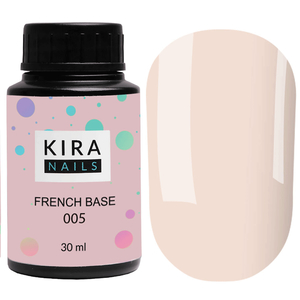 Kira Nails French Base 005 (светло-бежевый), 30 мл, Объем: 30 мл, Цвет: 005

