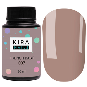 Kira Nails French Base 007 (холодный светло-коричневый), 30 мл, Объем: 30 мл, Цвет: 007
