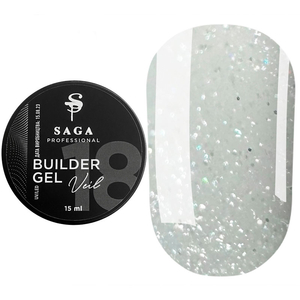 Гель для наращивания Saga Professional Builder Gel Veil №18, 15 мл, Объем: 15 мл, Цвет: 18