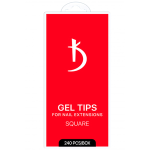 Гелеві типси для нарощування нігтів Kodi Professional SQUARE, 240 шт, Розмір: Square