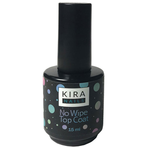 Kira Nails No wipe Top Coat - закрепитель для гель-лака БЕЗ липкого слоя, 15 мл, Объем: 15 мл