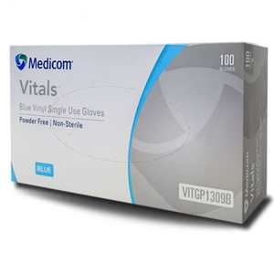 Перчатки нитрил неопудренные нестерильные Medicom SafeTouch Vitals Blue 100 шт, M, Размер: M