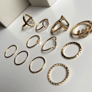 Набір перстень на фаланги пальців RichcoloR №01 Золото, 11 шт, Колір: 01