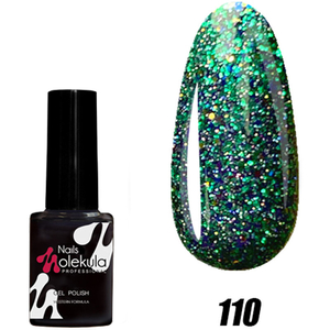 Гель-лак Molekula №110 (Искрящий зеленый), 6 мл