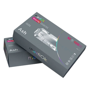 Рукавички нітрил неопудрені нестерильні MediOk Ash сірі 100 шт, M, Розмір рукавичок: M