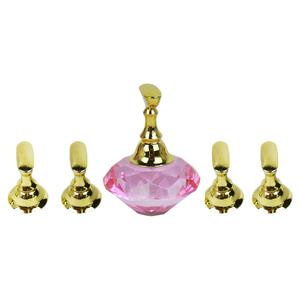 Подставка (держатель) под типсы на магнитной основе "Бриллиант" 5 шт, розовая, Цвет: Розовая
