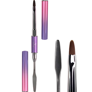 Кисть для полигеля со шпателем двухсторонняя DNKa