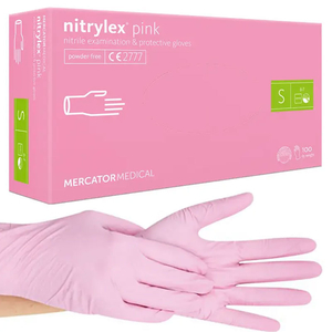 Перчатки нитрил неопудренные нестерильные Nitrylex Mercator Pink 100 шт, S, Количество: 100 шт, Размер: S, Цвет: Pink