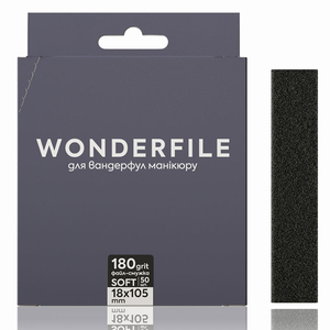Файл-стрічка на піні для пилки прямої чорна Wonderfile 160х18 мм, 180 гр (50 шт), Вид: Змінні файли на клейовій основі, Шар: на пінній основі, Абразивність: 180
