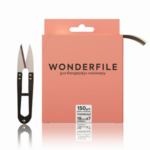 Файл-лента для пилки прямой Wonderfile 160х18 мм, 150 гр (7 м) + ножницы, Вид: Сменные файлы на клеевой основе, Слой: без пенного слоя, Абразивность: 150
