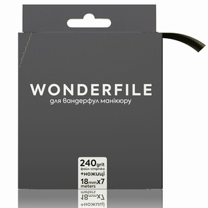 Файл-стрічка для пилки прямої чорна Wonderfile 160х18 мм, 240 гр (7 м), Колір: Чорна, Вид: Змінні файли на клейовій основі, Шар: без пінного шару, Абразивність: 240
