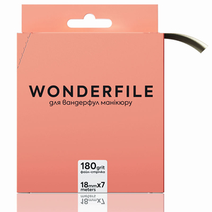 Файл-лента для пилки прямой Wonderfile 160х18 мм, 180 гр (7 м), Вид: Сменные файлы на клеевой основе, Слой: без пенного слоя, Абразивность: 180
