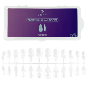 Гелевые типсы для наращивания DNKa Professional Nail Gel Tips Almond 240 шт, Размер: Almond