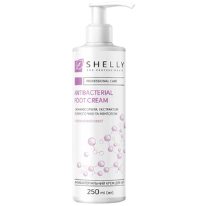 Крем для ніг Shelly антибактеріальний з іонами срібла, екстрактом зеленого чаю та ментолом 250 мл, Об`єм: 250 мл

