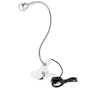Гнучка лампа UV для сушіння гель-лаку, гелевих типс з USB-роз'ємом (настільна з прищіпкою) 3 Вт Срібло, Колір: Срібло