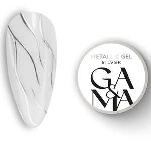 Гель краска GaMa Metallic gel Silver зеркальный эффект 5 г