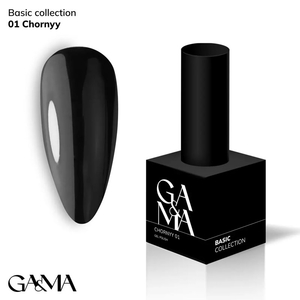 Гель-лак GaMa Gel ​Polish Basic collection 001 chornyy 15 мл, Цвет: 001
