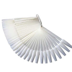 Типсы на кольце 50 шт молочные острый квадрат, Цвет: Молочный