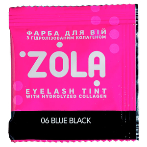 Краска для бровей с коллагеном ZOLA Eyebrow Tint With Collagen 06 Blue Black в саше+окислитель, 5 мл, Объем: 5 мл, Цвет: 06 Blue Black