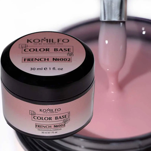 База Komilfo Color Base French 002 (нейтрально розовый), 30 мл (банка) (без кисточки), Объем: 30 мл (банка), Цвет: 002