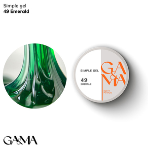 Гель для зміцнення та нарощування GaMa Simple Gel №049 Emerald 15 мл, Об`єм: 15 мл, Колір: 049