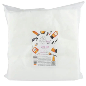 Салфетки в пачке 20*20 из спанлейса, 40г/м2, 100 шт, гладкие Panni Mlada