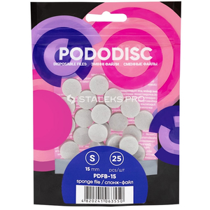 Спонж-файл полировщик для педикюрного диска STALEKS PRO PODODISC S 25 шт PDFB-15, Размер: 15 мм