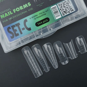 ​Верхние формы для наращивания ногтей Designer MIX Nail Forms SET-C (6 форм по 24 шт в уп.), Размер: SET-C